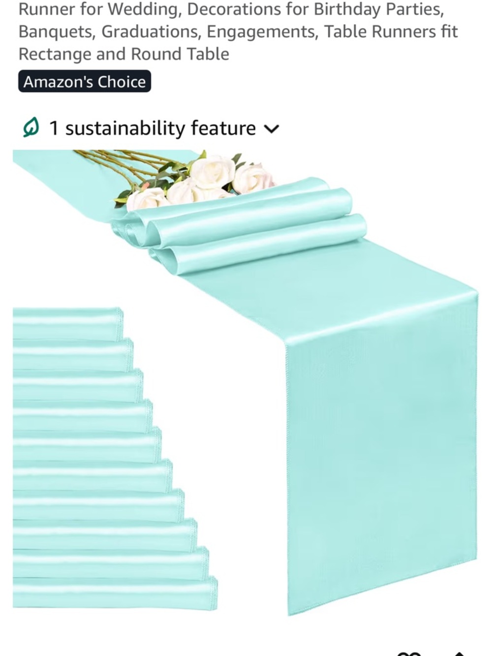 Light Blue Table Runners - Picture 1 of 9